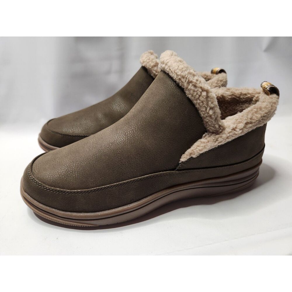 Clarks Breeze Park Ankle Boots Women's 10 Wide 10W Dark Olive